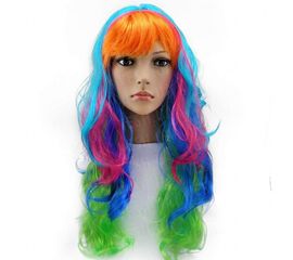 Парик мега длинный 70 см радуга, фото 1
