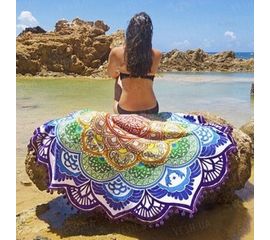 Пляжный коврик Мандала фиолетовый. 140см., фото 1