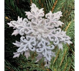 Украшение Снежинка объемная Морозко 12х12 см белый, фото 1