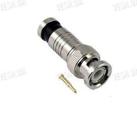 10 штук компрессионных вакуумных BNC коннекторов для коаксиального кабеля для систем видеонаблюдения (модель BNC-03), фото 1