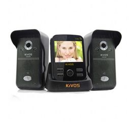 Беспроводный влагозащитный видеодомофон с 2-мя вызывными панелями, 3,5 дюймовым экранам, видео/фото записью на SD карту памяти до 4Gb, дальностью передачи до 300 метров (модель Kivos KDB300х2P) РЕКОМЕНДУЕМ!!!, фото 1