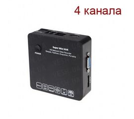 Миниатюрный 4-х канальный IP видеорегистратор FULL HD 1080P c ONVIF, HDMI и поддержкой внешнего ESATA/USB HDD до 4-х Tb (мод. KENVS 6200 4CH), фото 1