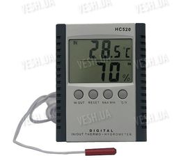 2-х дисплейный внутренне-наружный электронный термометр с выносным наружным датчиком, фото 1