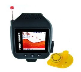 Беспроводной эхолот Fish Finder для рыбалки с 1.77 дюймовым монитором в виде наручных часов, дальностью до 60 метров (мод. FF-518), фото 1