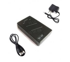 12V литий-полимерный перезаряжаемый аккумулятор 4800 mAh в чёрном пластиковом корпусе для питания охранных камер видеонаблюдения, фото 1