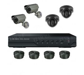 Супербюджетный 4-х камерный комплект видеонаблюдения (2 внутренних, 2 уличных камеры), фото 1