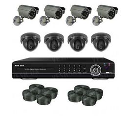 Супербюджетный 8-ми камерный комплект видеонаблюдения (4 внутренних + 4 уличные камеры), фото 1