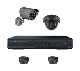 Супербюджетный 2-х камерный готовый универсальный комплект видеонаблюдения для самостоятельной установки (1 внутренняя + 1 уличная камеры), фото 1