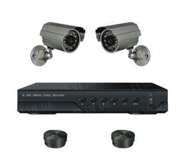 Супербюджетный 2-х камерный готовый комплект уличного видеонаблюдения для самостоятельной установки (2 уличных камеры), фото 1