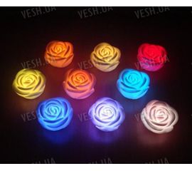7-ми цветный светодиодный LED светильник в виде бутона розы (3 штуки), фото 1