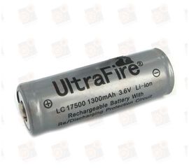 Аккумулятор Ultrafire 17500 Li-Ion 1300 мАч, защищенный, фото 1