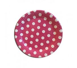 Бумажные тарелки диам.18 см Горошек красный уп. 10 шт, фото 1