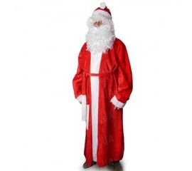 Карнавальный костюм Деда Мороза меховой красный, фото 1