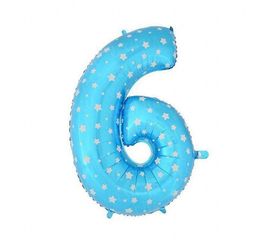 Шарик Цифра голубой 80 см 6, фото 1