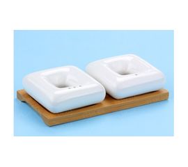 Солонки с бамбук.подставкой квадраты, фото 1