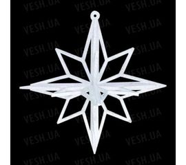 Украшение Звезда пластик 12х9см белый, фото 1