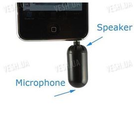 2 в 1 внешний высокочувствительный мини микрофон и динамик в одном корпусе для Iphone, iPod Touch (iTouch) Skype, фото 1