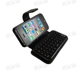 Беспроводная чёрная WiFi мини клавиатура на 49 клавиш для Iphone 4 в комплекте с чехлом, фото 1