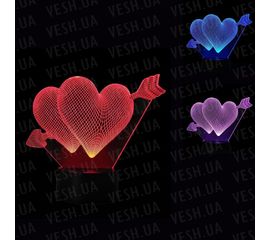 3D Светильник Сердца, фото 1