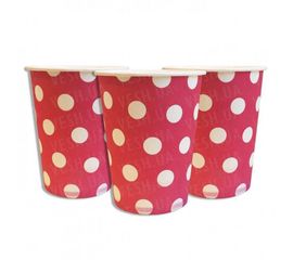 Бумажные стаканчики Горошек красный уп. 10 шт, фото 1