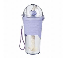 Бутылка с шейкером и трубочкой 500 мл. Фиолетовая, фото 1