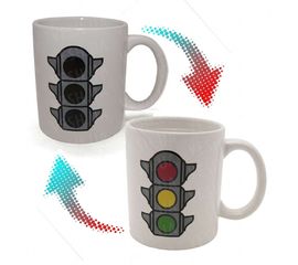 Чашка хамелеон Светофор белая, фото 1