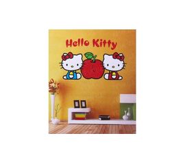 Часы наклейки на стену hello kitty, фото 1
