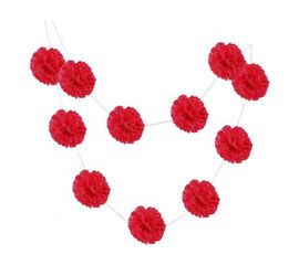Гирлянда Помпоны малиновый 0009, фото 1