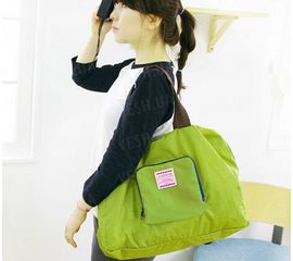 Летняя сумка складывается компактно с короткими ручками.Салатовый, фото 1