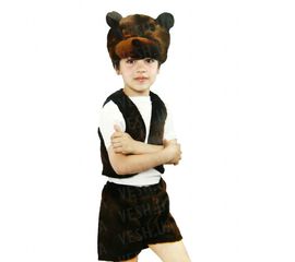 Маскарадный костюм меховой Медведь коричневый размер L, фото 1