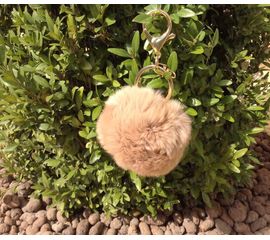 Меховые брелоки на сумку Помпоны. Беж, фото 1