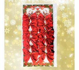 Новогодний декор Бантики уп. 12 шт. золото, фото 1