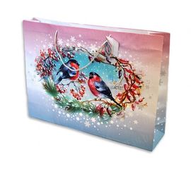 Пакет &quot;Поющие снегири&quot; 32*44*10 см, фото 1