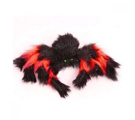 Паук из меха 30см (черный с красным), фото 1