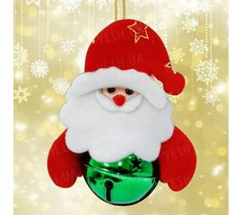 Подвеска бубенчик Дед Мороз зеленый, фото 1