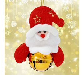 Подвеска бубенчик Дед Мороз золото, фото 1