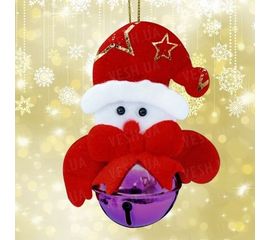 Подвеска бубенчик Снеговик фиолетовый, фото 1