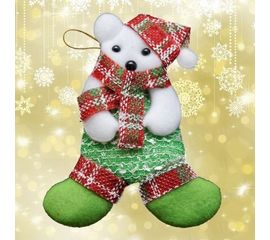 Подвеска мягкая Мишка зеленый, фото 1