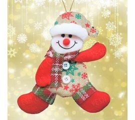 Подвеска мягкая Снеговик красный, фото 1