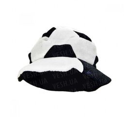 Шапка Футбольный мяч велюр черно белая, фото 1