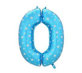Шарик Цифра голубой 80 см 0, фото 1