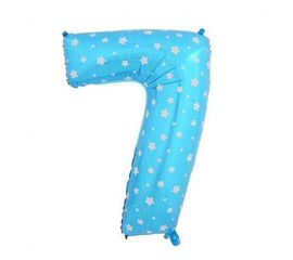 Шарик Цифра голубой 80 см 7, фото 1