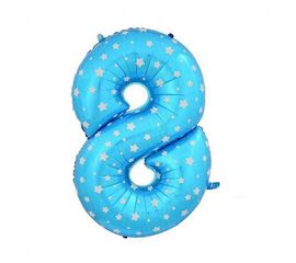 Шарик Цифра голубой 80 см 8, фото 1
