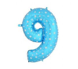 Шарик Цифра голубой 80 см 9, фото 1
