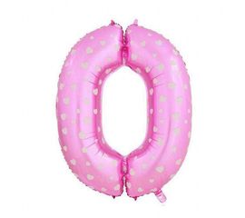 Шарик Цифра розовый 80 см 0, фото 1