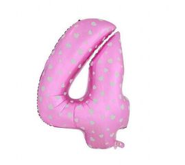 Шарик Цифра розовый 80 см 4, фото 1