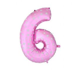 Шарик Цифра розовый 80 см 6, фото 1