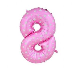 Шарик Цифра розовый 80 см 8, фото 1