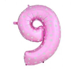 Шарик Цифра розовый 80 см 9, фото 1