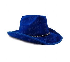 Шляпа Ковбоя велюровая синяя, фото 1